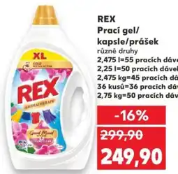Kaufland REX Prací gel/ kapsle/prášek nabídka