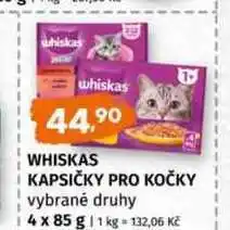 Terno whiskas kapsičky pro kočky vybrané druhy 4 x 85 g nabídka