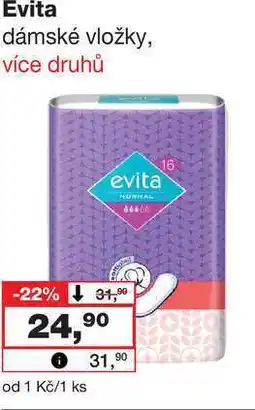 Barvy a laky drogerie Evita dámské vložky, více druhů nabídka