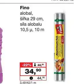 Barvy a laky drogerie Fino alobal, šířka 29 cm, síla alobalu 10,5 μ, 10 m nabídka