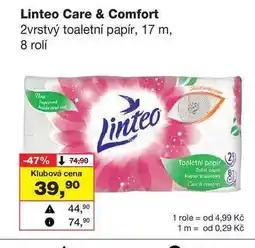 Barvy a laky drogerie Linteo Care & Comfort 2vrstvý toaletní papír, 17 m, 8 rolí nabídka