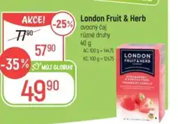 Globus London Fruit & Herb ovocný čaj nabídka