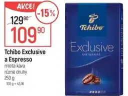 Globus Tchibo Exclusive a Espresso mletá káva nabídka