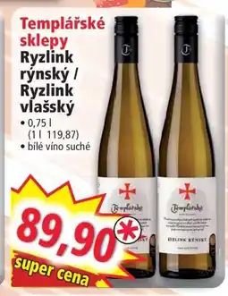 Norma Templářské sklepy Ryzlink rýnský / Ryzlink vlašský nabídka