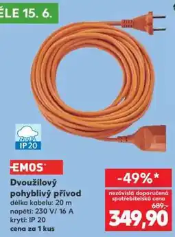 Kaufland EMOS Dvoužilový pohyblivý přívod nabídka