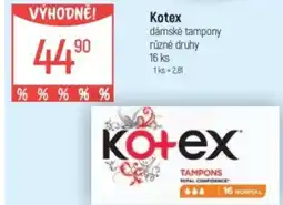 Globus Kotex dámské tampony nabídka