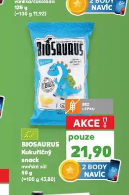 Kaufland Biosaurus kukuřičná snack nabídka