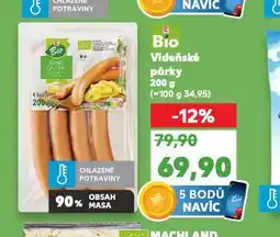 Kaufland Bio vídeňské párky nabídka