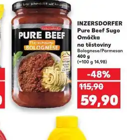 Kaufland Inzersdorfer pure beef sugo omáčka na těstoviny nabídka