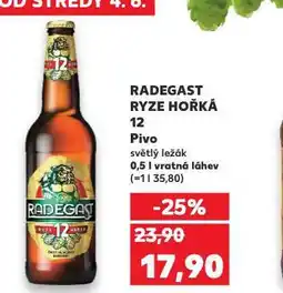 Kaufland Pivo radegast ryze hořká 12 nabídka