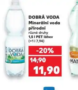 Kaufland Dobrá voda přírodní nabídka