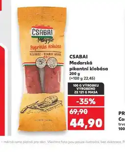 Kaufland Maďarská pikantní klobása nabídka