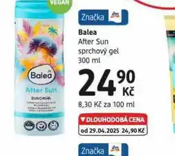 dm drogerie Balea after sun sprchový gel nabídka