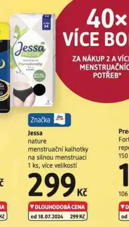 dm drogerie Jessa menstruační kalhotky nabídka