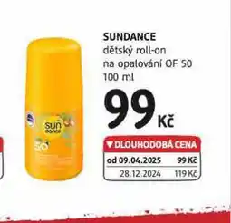 dm drogerie Sundance dětský roll-on na opalování of 50 nabídka