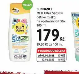 dm drogerie Sundance dětské mléko na opalování of 50+ nabídka
