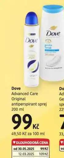 dm drogerie Dove advanced care antiperspirant sprej nabídka