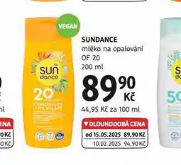 dm drogerie Sundance mléko na opalování of 20 nabídka