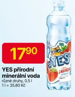 Hruška YES přírodní minerální voda nabídka
