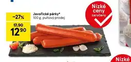 Tesco Javořické párky nabídka