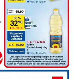 Tesco Giana slunečnicový olej nabídka