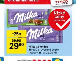 Tesco Milka čokoláda nabídka