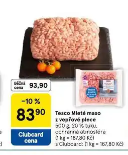 Tesco Mleté maso z vepřové plece nabídka