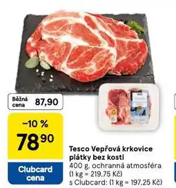 Tesco Vepřová krkovice plátky bez kosti nabídka