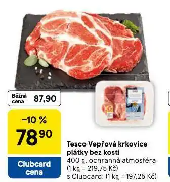 Tesco Vepřová krkovice plátky bez kosti nabídka