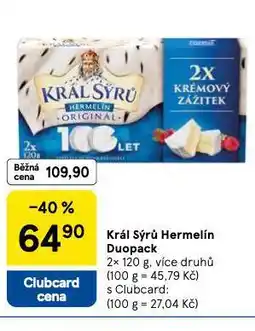 Tesco Král sýrů hermelín duopack nabídka