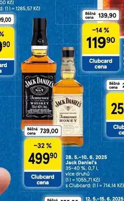 Tesco Jack daniel´s nabídka