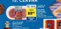 Tesco Hovězí burger nabídka