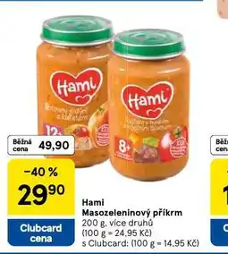 Tesco Hami masozeleninový příkrm nabídka