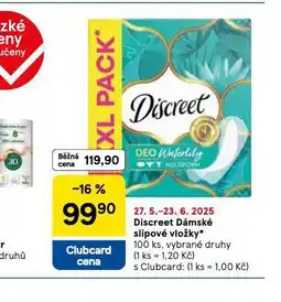 Tesco Discreet slipové vložky nabídka