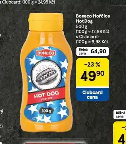 Tesco Boneco hořčice hot dog nabídka