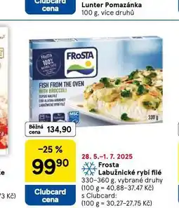 Tesco Frosta labužnické rybí filé nabídka
