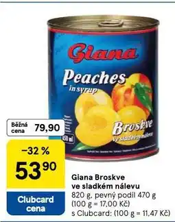 Tesco Giana broskve nabídka
