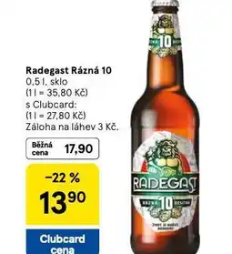 Tesco Pivo radegast rázná 10 nabídka