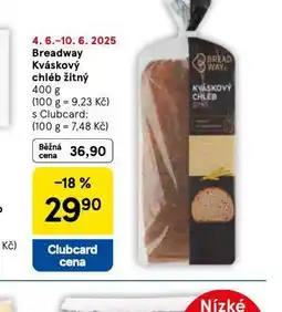 Tesco Breadway kváskový chléb žitný nabídka