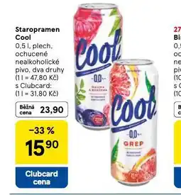 Tesco Pivo staropramen cool nealko nabídka