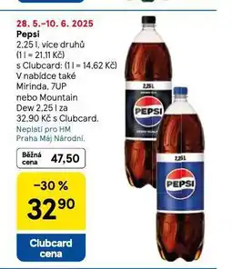 Tesco Pepsi, mirinda, 7up, mountain dew nabídka