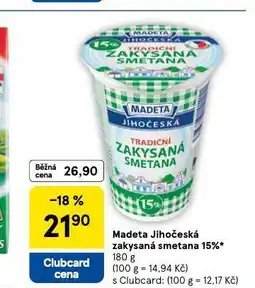 Tesco Madeta jihočeská zakysaná smetana 15% nabídka