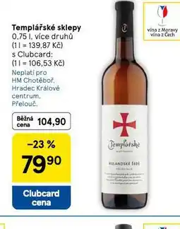 Tesco Templářské sklepy nabídka