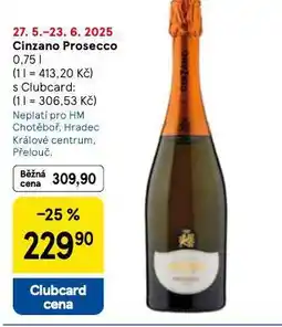 Tesco Cinzano prosecco nabídka