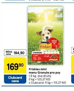 Tesco Friskies mini menu granule pro psy nabídka