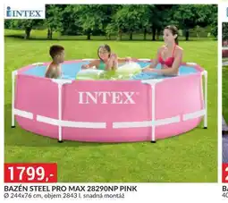Baumax Bazén steel pro max pink nabídka