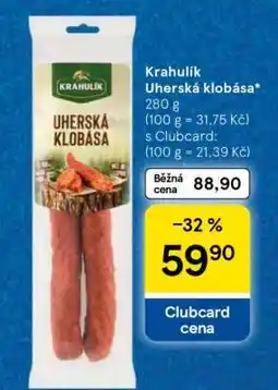 Tesco Krahulík Uherská klobása nabídka