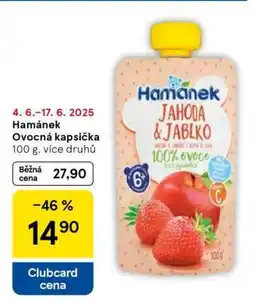 Tesco Hamánek ovocná kapsička nabídka