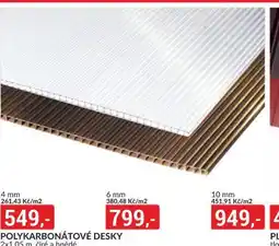 Baumax Polykarbonátové desky 10 mm nabídka