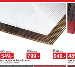 Baumax Polykarbonátové desky 6 mm nabídka